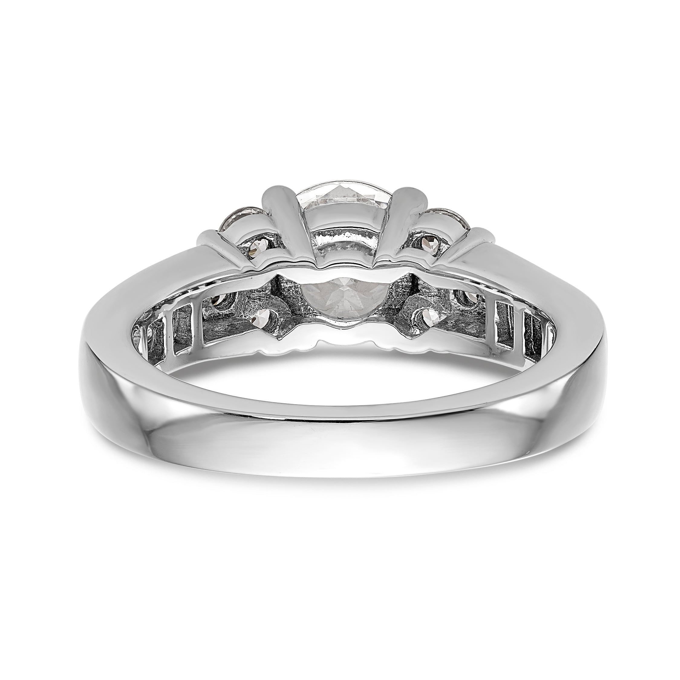 14K Weißgold Verlobungsring mit simuliertem Diamanten