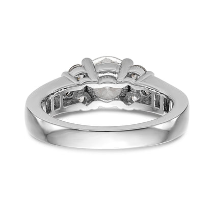 14K Weißgold Verlobungsring mit simuliertem Diamanten
