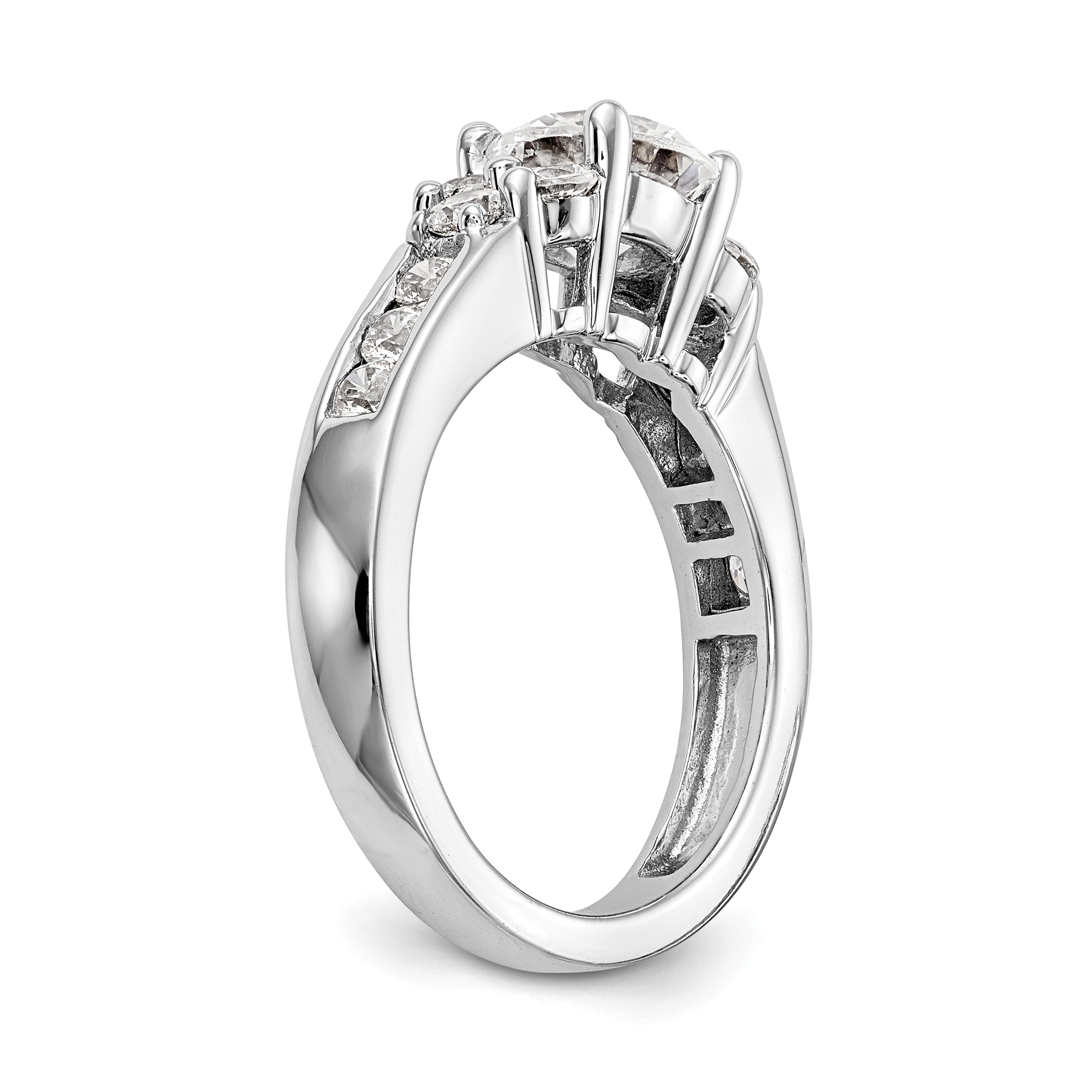 14K Weißgold Verlobungsring mit simuliertem Diamanten