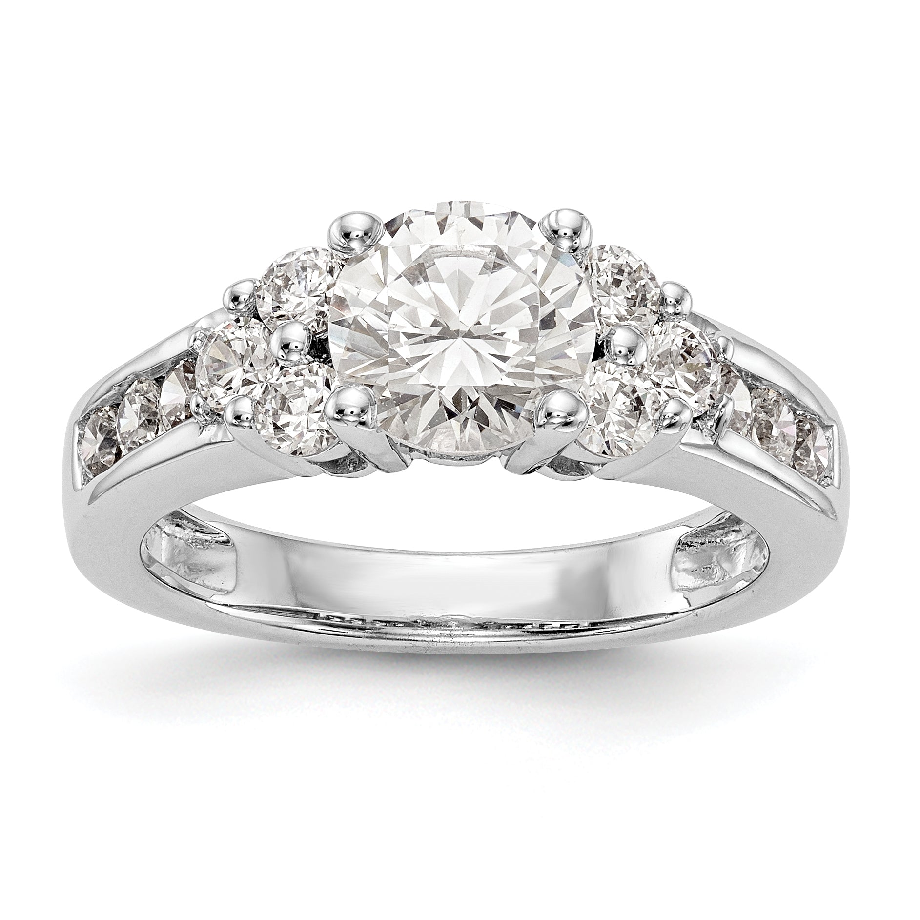14K Weißgold Verlobungsring mit simuliertem Diamanten