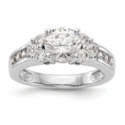 14K Weißgold Verlobungsring mit simuliertem Diamanten