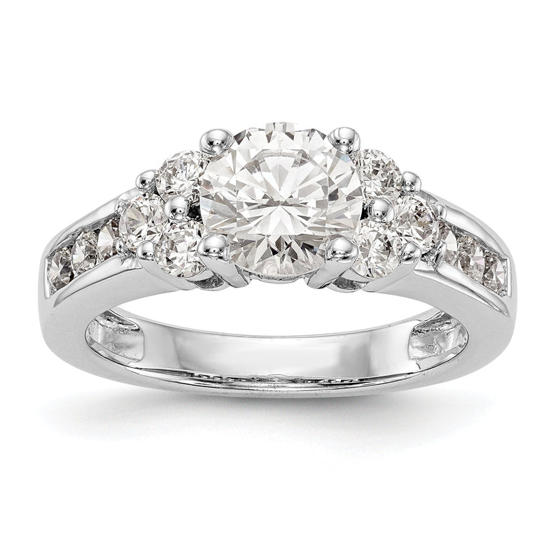 14K Weißgold Verlobungsring mit simuliertem Diamanten