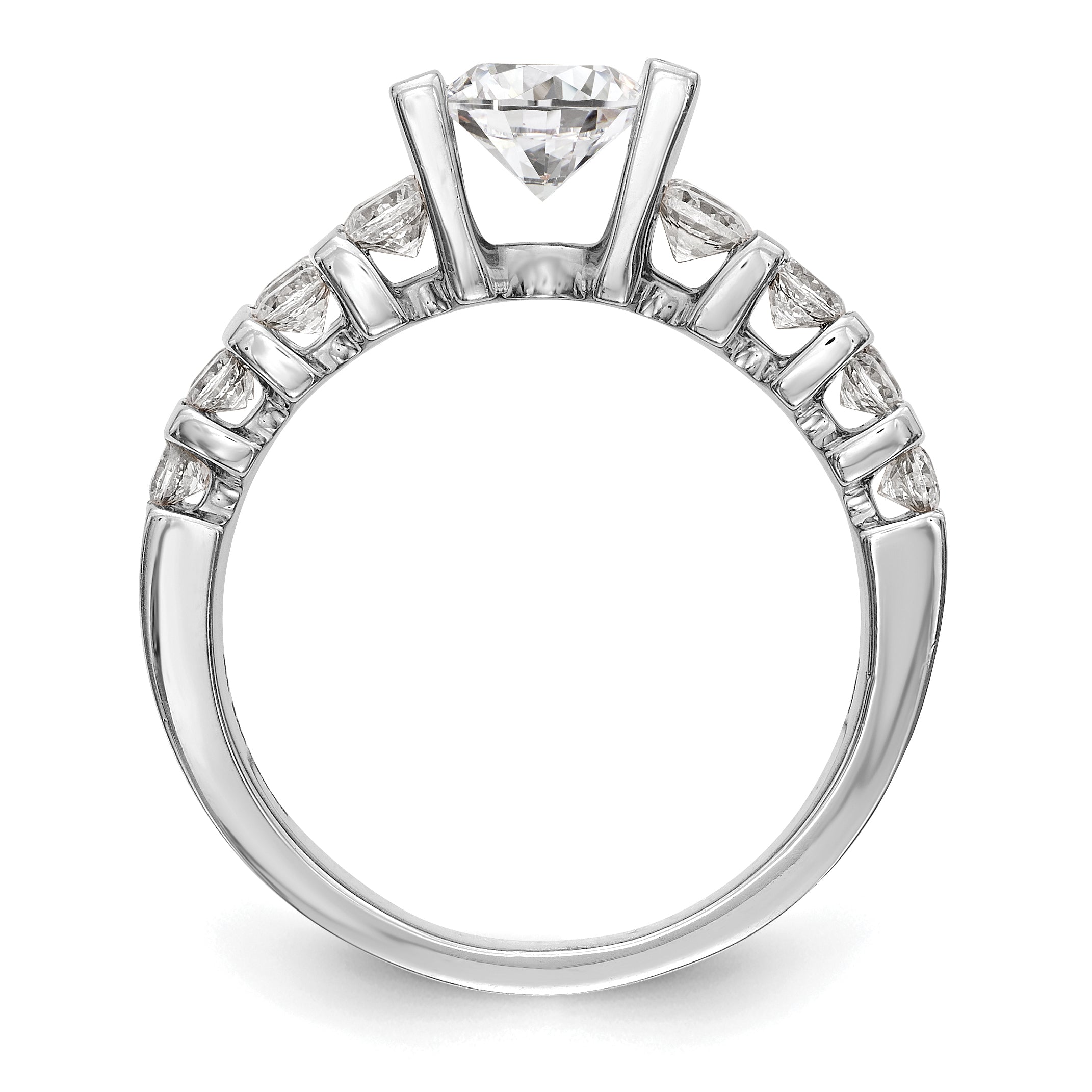 14K Weißgold Verlobungsring mit simulierten Diamanten