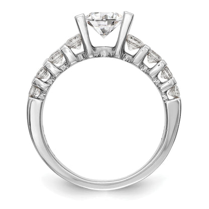 14K Weißgold Verlobungsring mit simulierten Diamanten