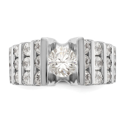 14K Weißgold Verlobungsring mit simulierten Diamanten