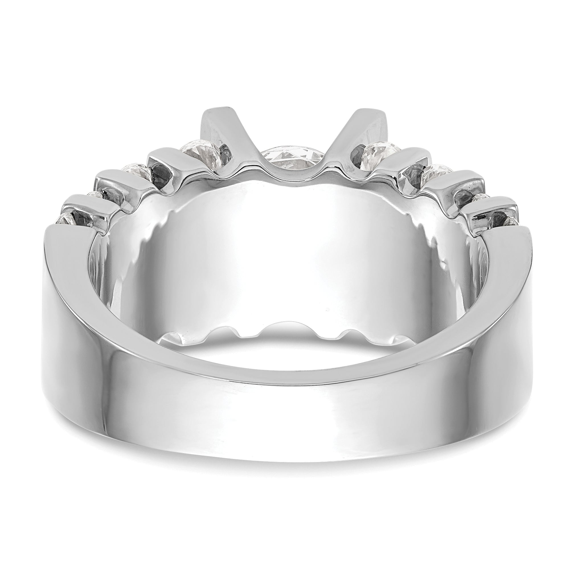 14K Weißgold Verlobungsring mit simulierten Diamanten