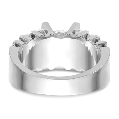 14K Weißgold Verlobungsring mit simulierten Diamanten
