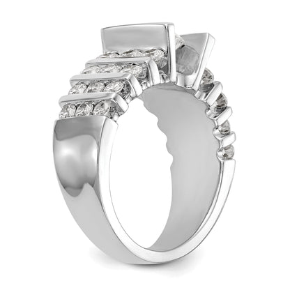 14K Weißgold Verlobungsring mit simulierten Diamanten