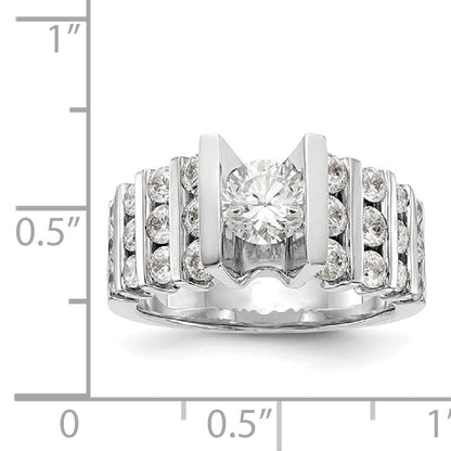 14K Weißgold Verlobungsring mit simulierten Diamanten