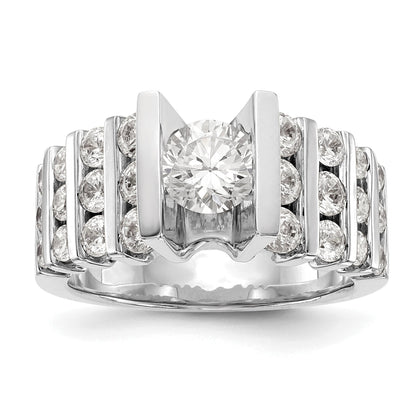 14K Weißgold Verlobungsring mit simulierten Diamanten