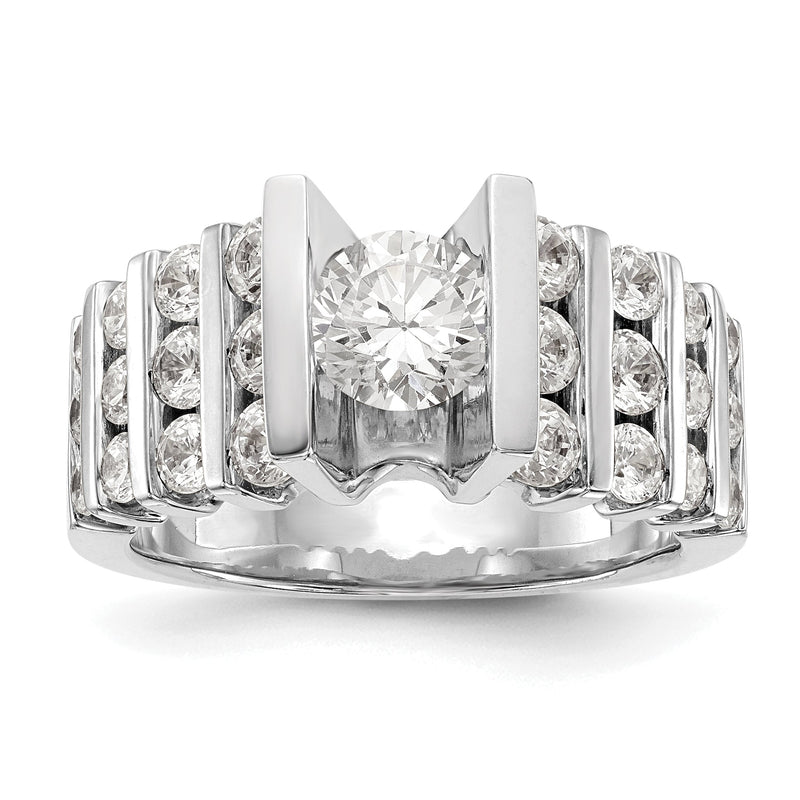 14K Weißgold Verlobungsring mit simulierten Diamanten