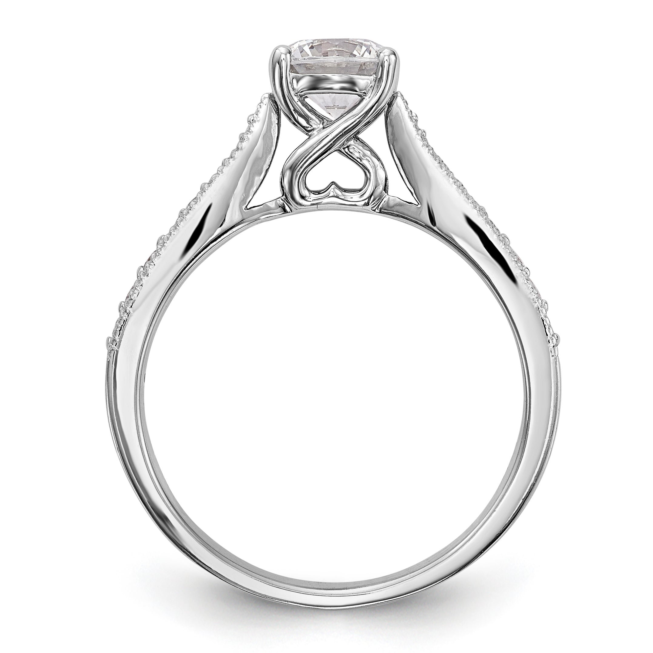 14K Weißgold Verlobungsring mit simuliertem Diamant