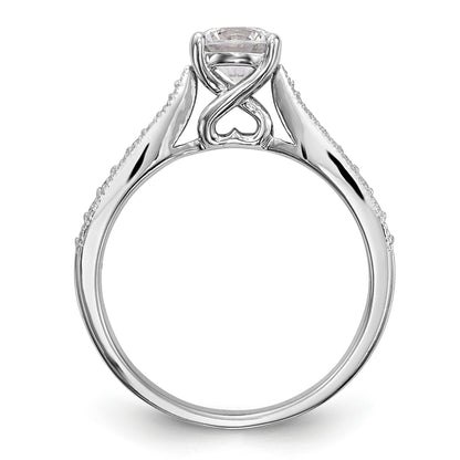 14K Weißgold Verlobungsring mit simuliertem Diamant