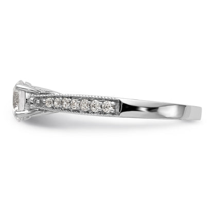 14K Weißgold Verlobungsring mit simuliertem Diamant
