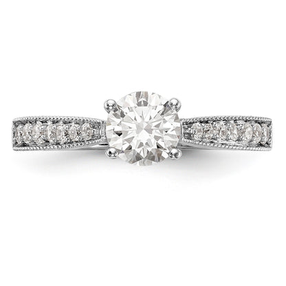 14K Weißgold Verlobungsring mit simuliertem Diamant