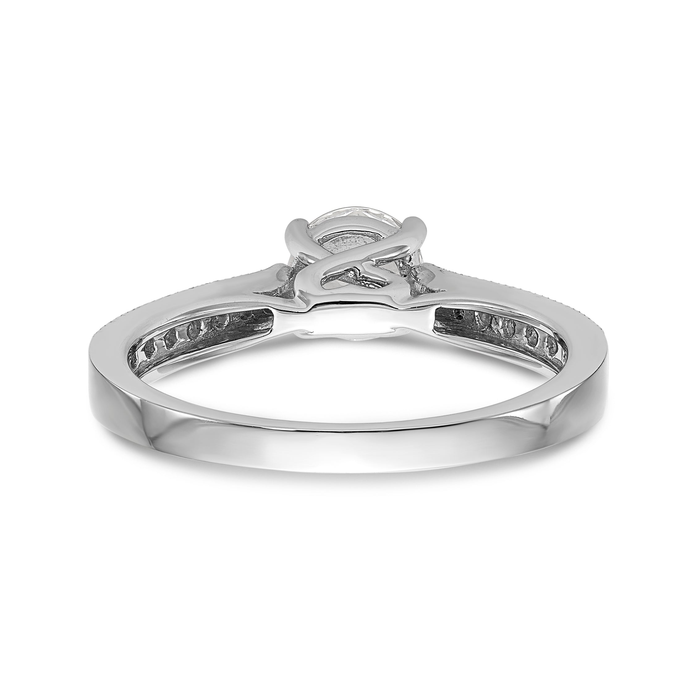 14K Weißgold Verlobungsring mit simuliertem Diamant