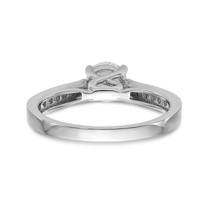 14K Weißgold Verlobungsring mit simuliertem Diamant