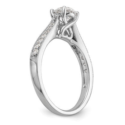 14K Weißgold Verlobungsring mit simuliertem Diamant