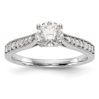 14K Weißgold Verlobungsring mit simuliertem Diamant