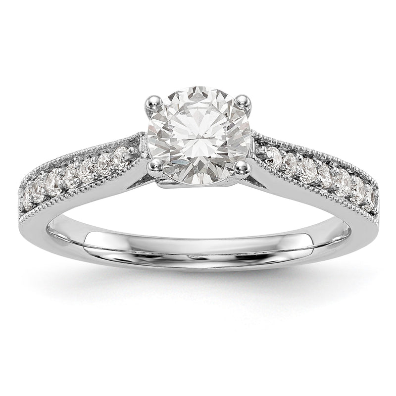 14K Weißgold Verlobungsring mit simuliertem Diamant