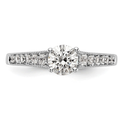 14K Weißgold Verlobungsring mit simulierten Diamanten