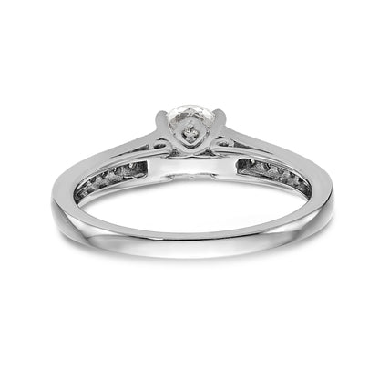 14K Weißgold Verlobungsring mit simulierten Diamanten
