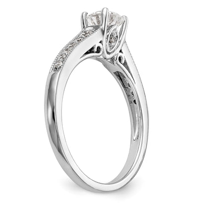 14K Weißgold Verlobungsring mit simulierten Diamanten