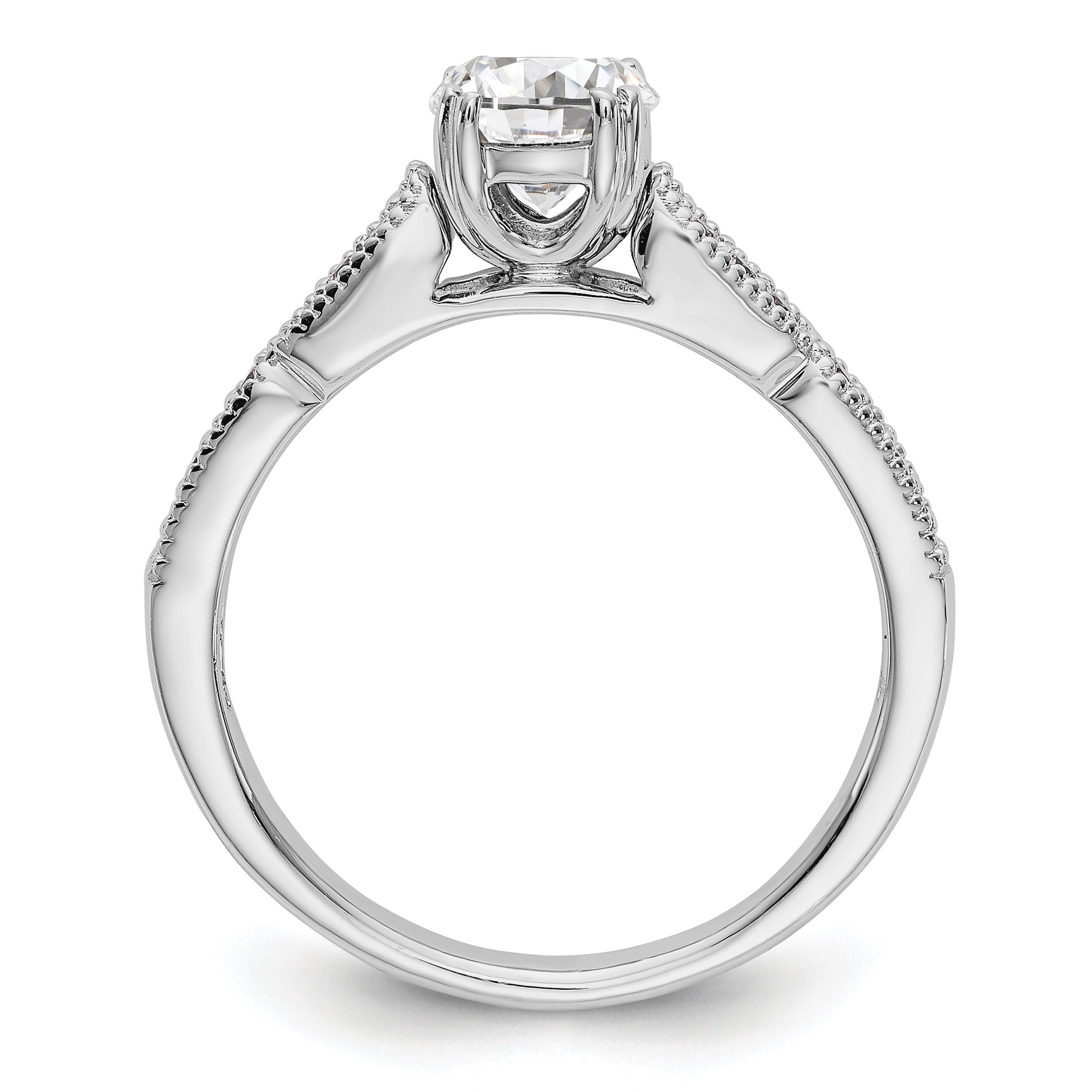 14K Weißgold Diamant-Verlobungsring mit Krappenfassung