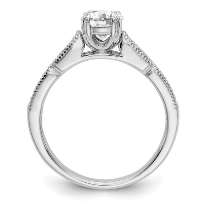 14K Weißgold Diamant-Verlobungsring mit Krappenfassung