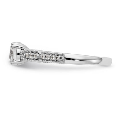 14K Weißgold Diamant-Verlobungsring mit Krappenfassung
