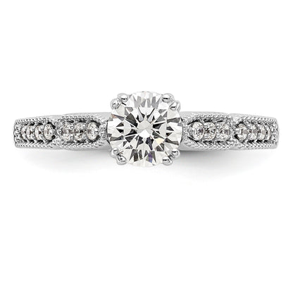 14K Weißgold Diamant-Verlobungsring mit Krappenfassung