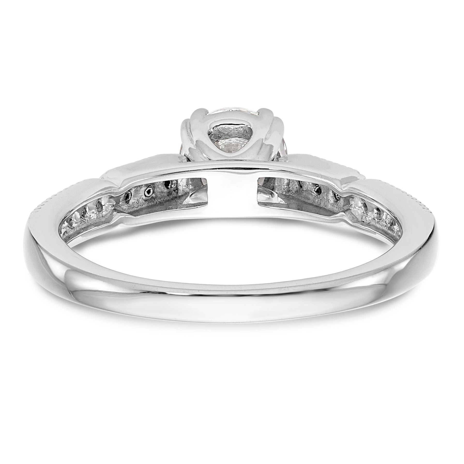 14K Weißgold Diamant-Verlobungsring mit Krappenfassung