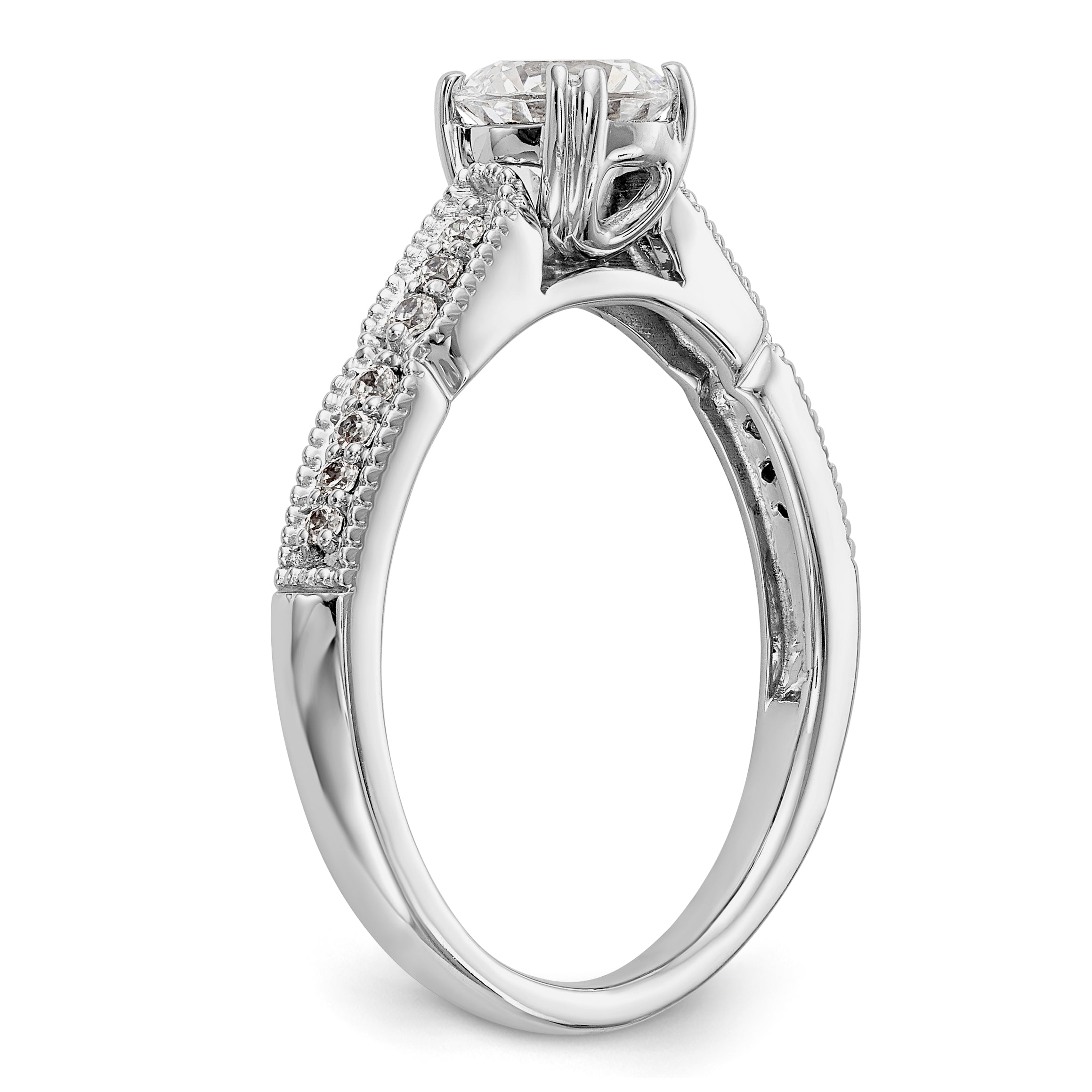14K Weißgold Diamant-Verlobungsring mit Krappenfassung