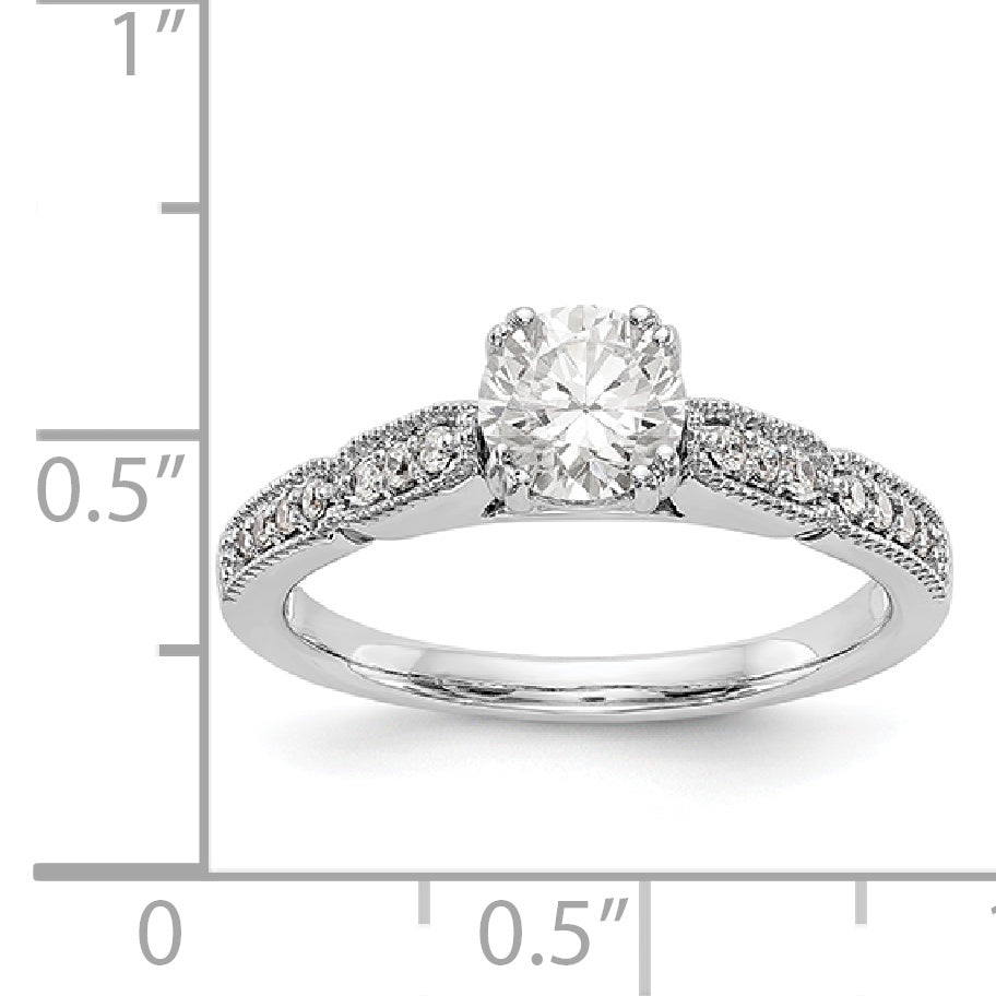 14K Weißgold Diamant-Verlobungsring mit Krappenfassung