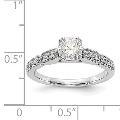 14K Weißgold Diamant-Verlobungsring mit Krappenfassung