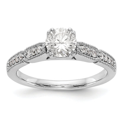 14K Weißgold Diamant-Verlobungsring mit Krappenfassung