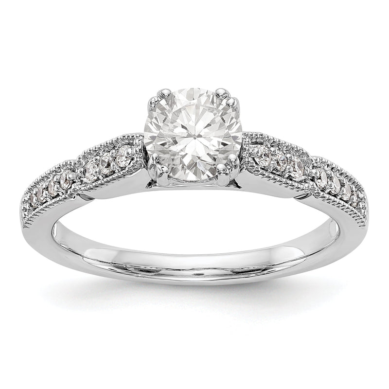 14K Weißgold Diamant-Verlobungsring mit Krappenfassung