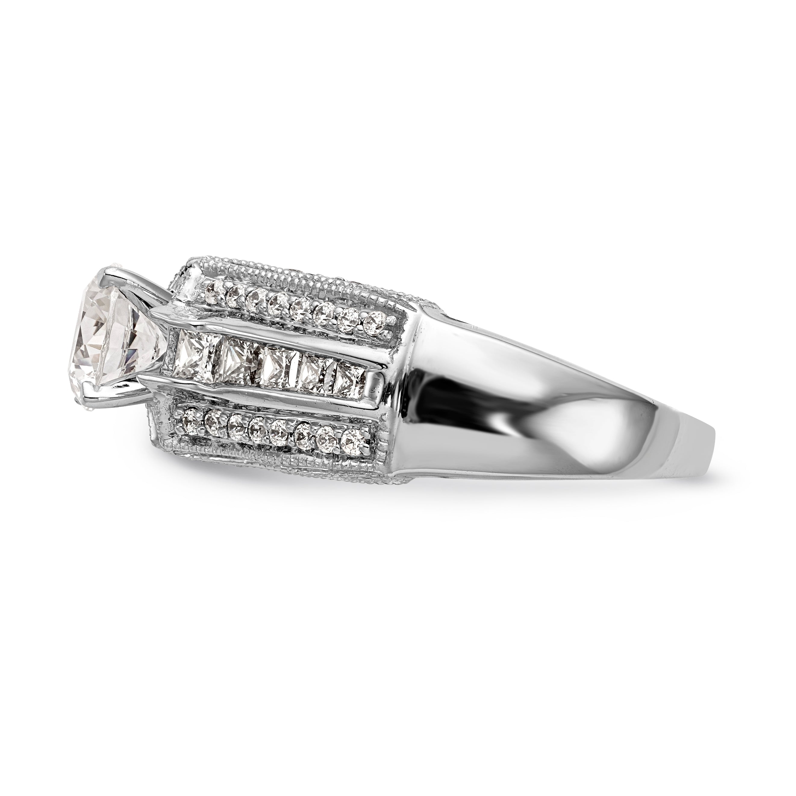 14K Weißgold Diamant-Verlobungsring mit Krappenfassung