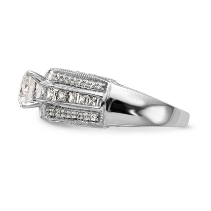 14K Weißgold Diamant-Verlobungsring mit Krappenfassung