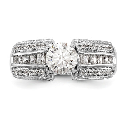14K Weißgold Diamant-Verlobungsring mit Krappenfassung