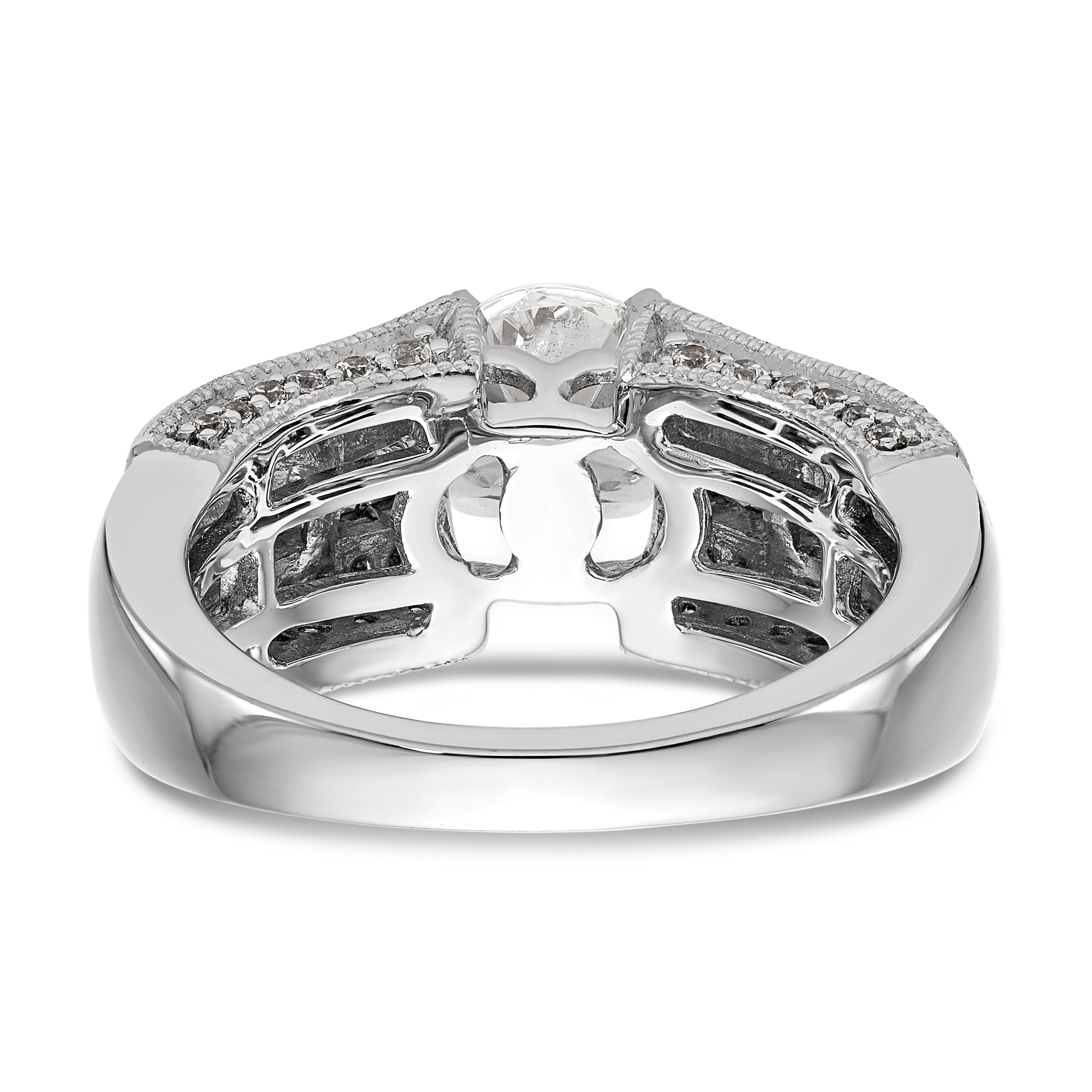 14K Weißgold Diamant-Verlobungsring mit Krappenfassung