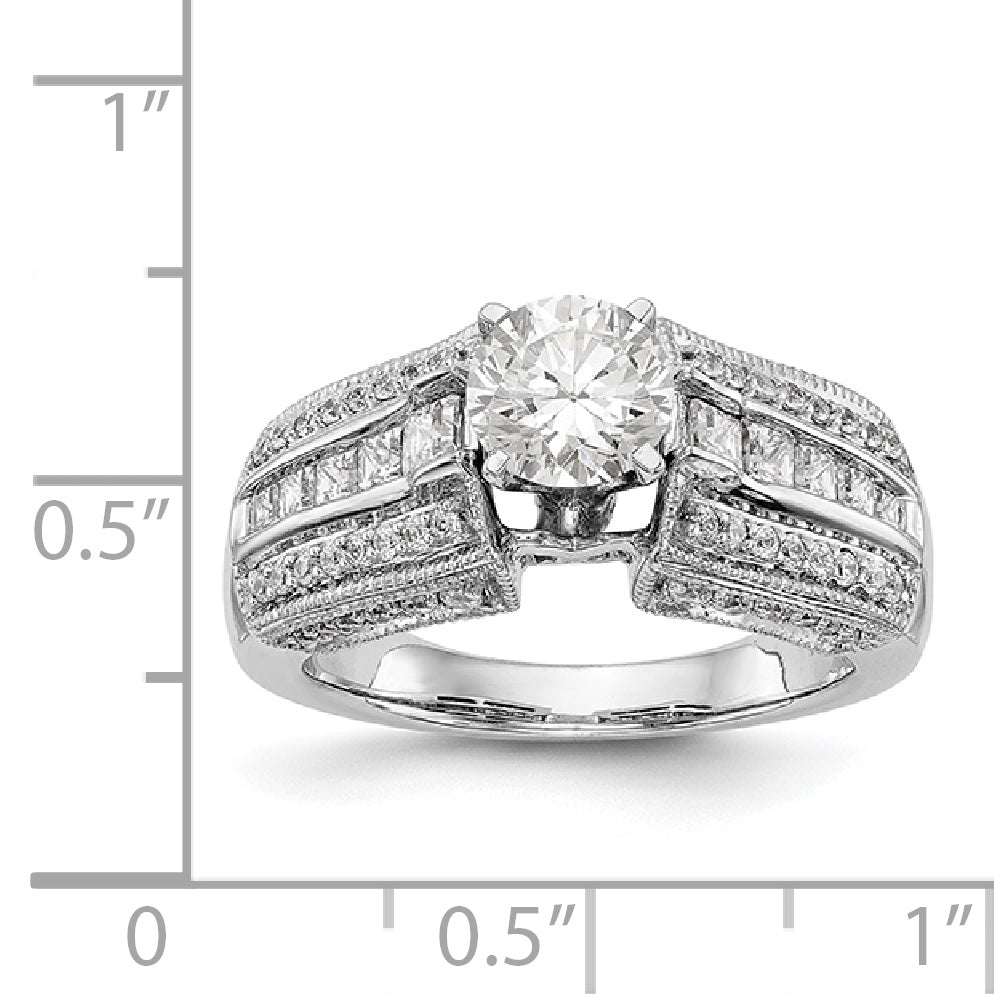 14K Weißgold Diamant-Verlobungsring mit Krappenfassung
