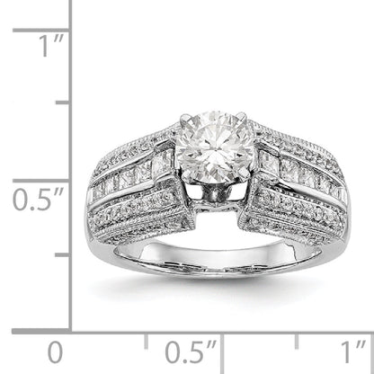 14K Weißgold Diamant-Verlobungsring mit Krappenfassung