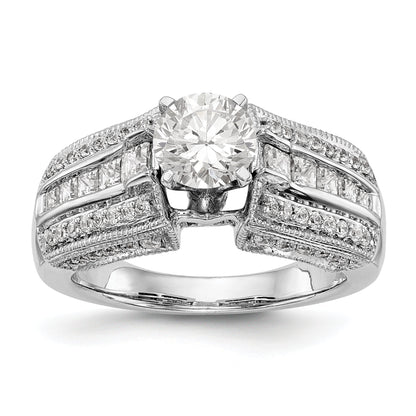 14K Weißgold Diamant-Verlobungsring mit Krappenfassung
