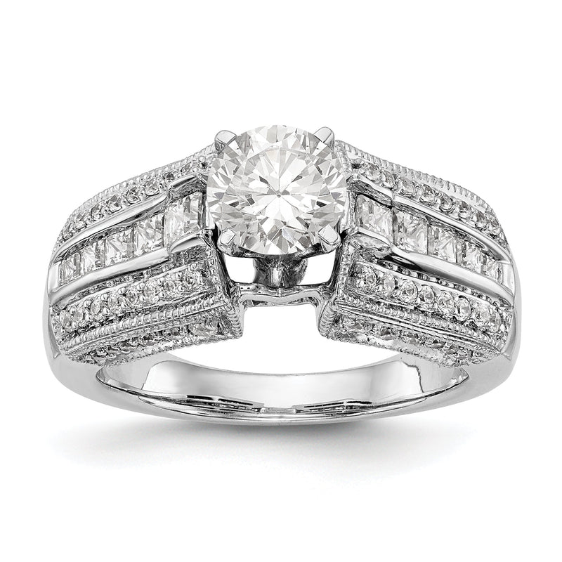 14K Weißgold Diamant-Verlobungsring mit Krappenfassung