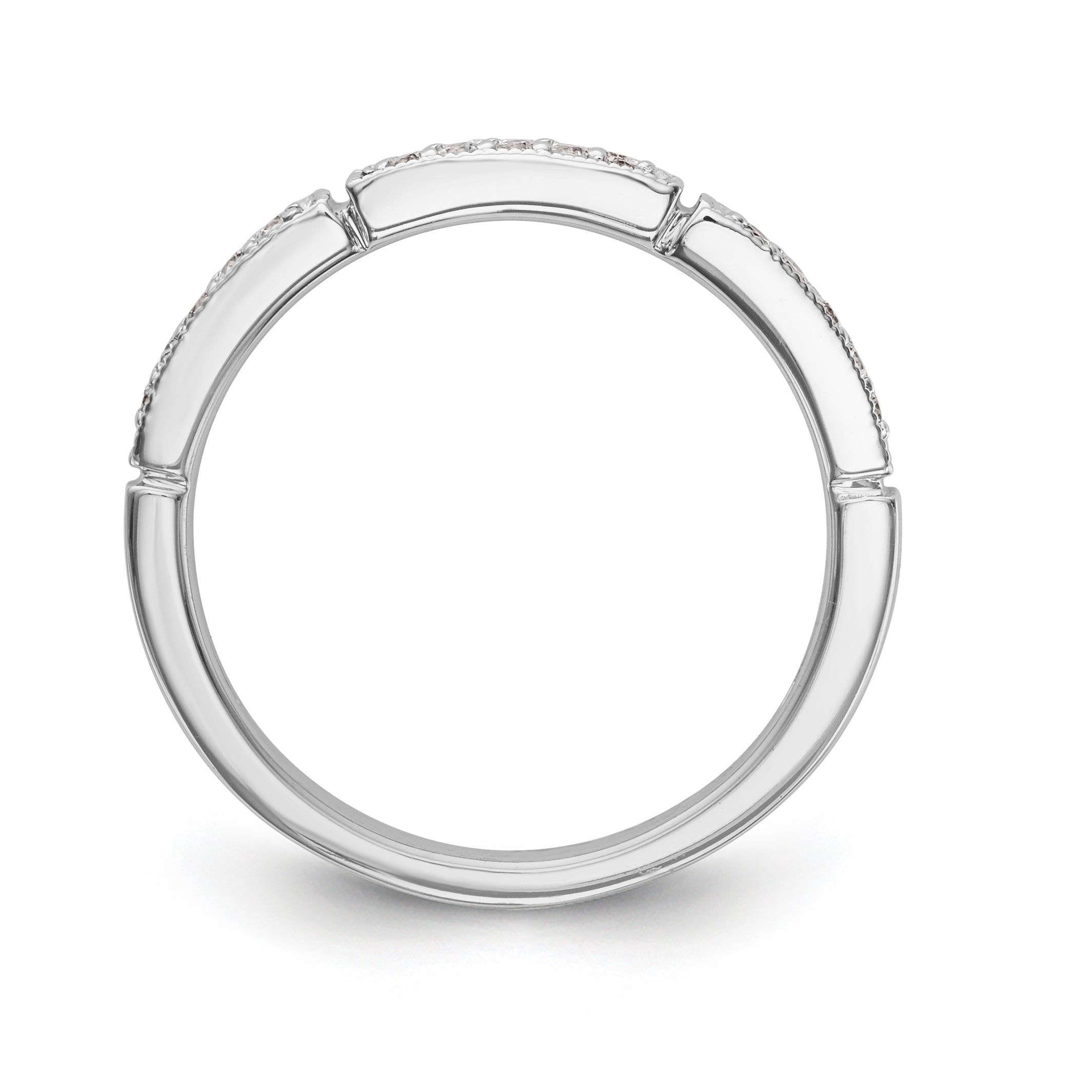 14K Weißgold Diamant-Trauring