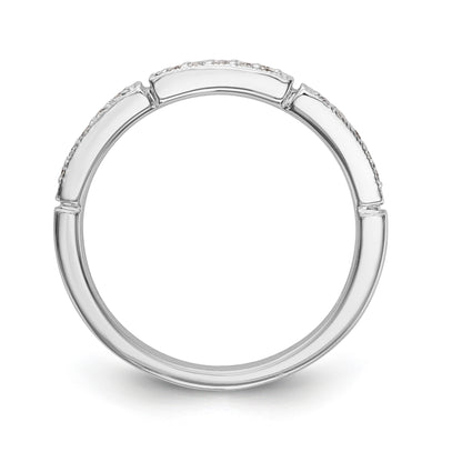 14K Weißgold Diamant-Trauring