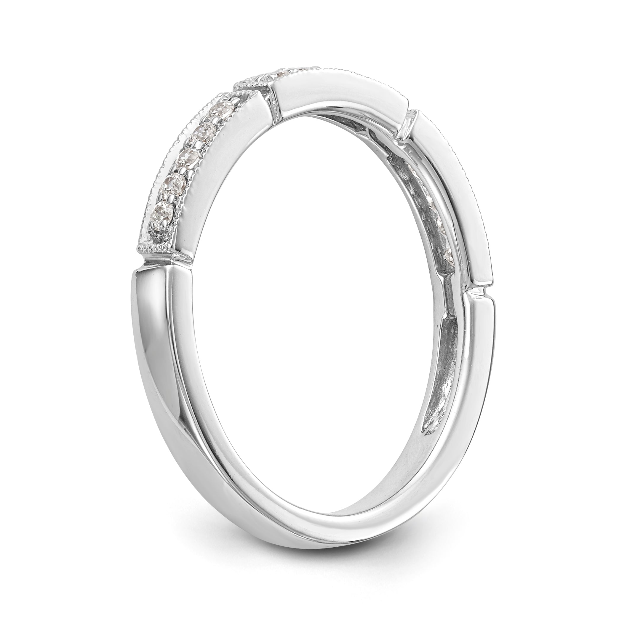 14K Weißgold Diamant-Trauring