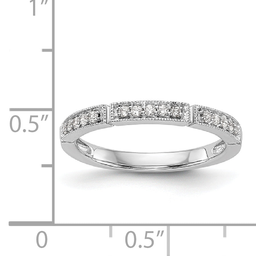 14K Weißgold Diamant-Trauring