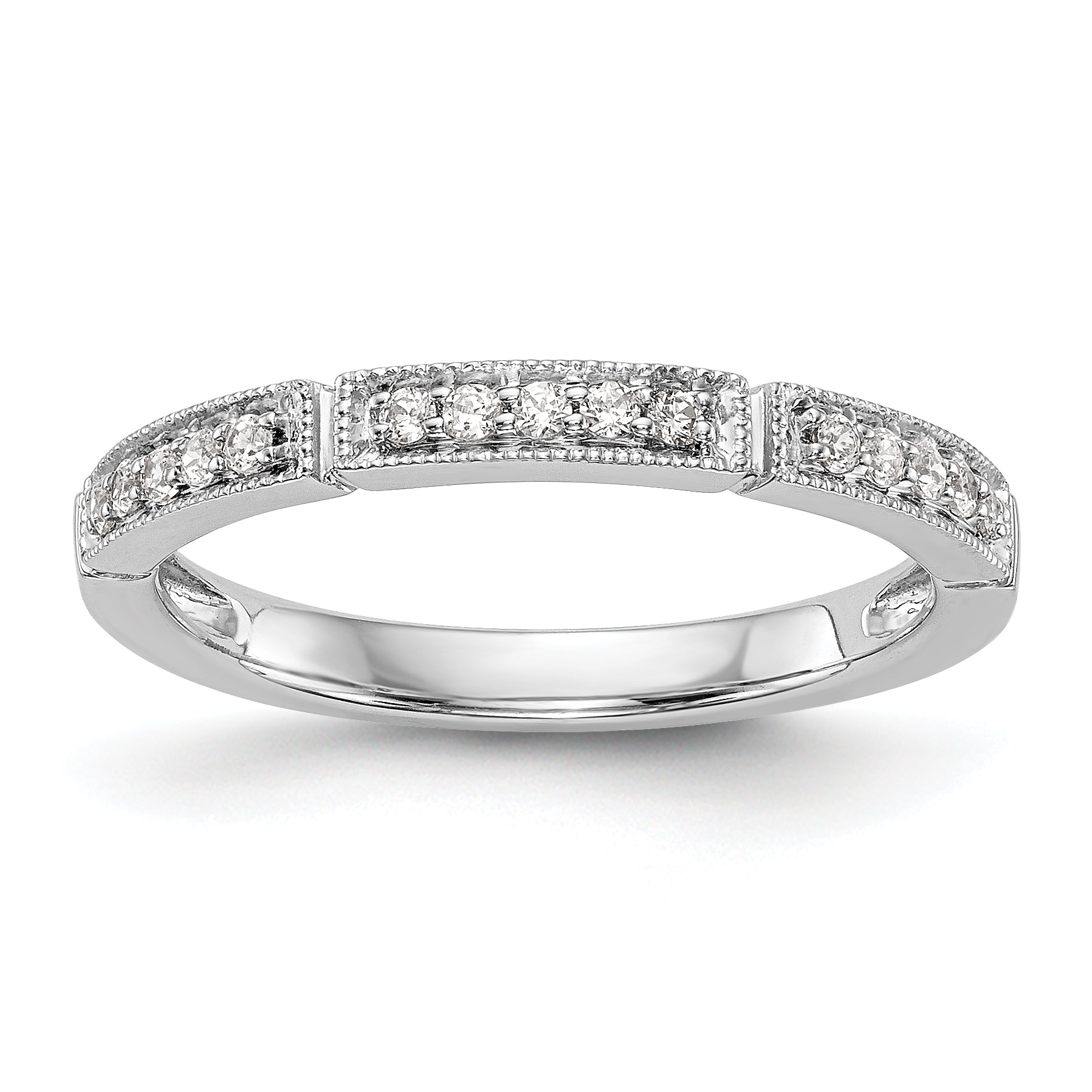 14K Weißgold Diamant-Trauring